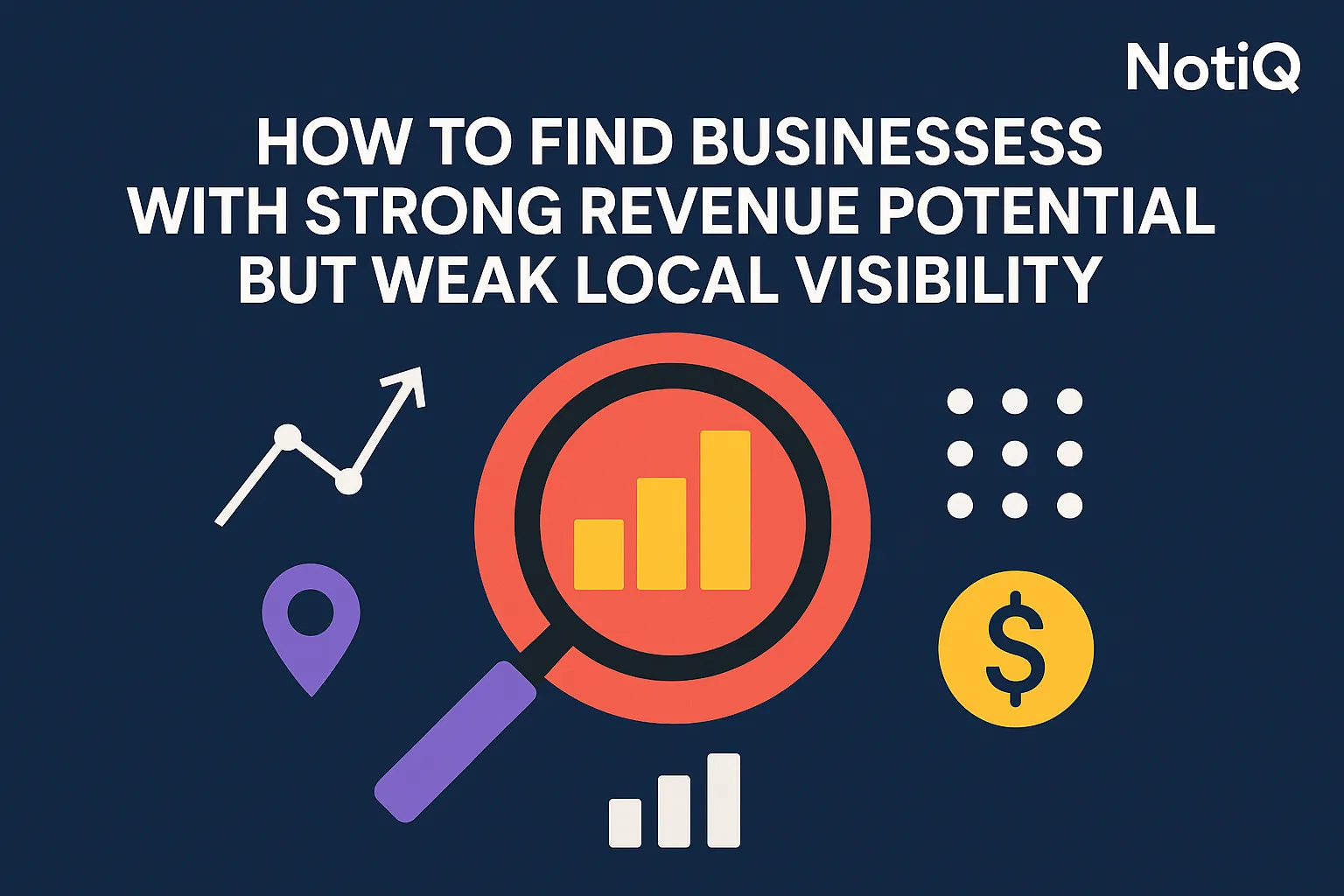 A visual representation of local businesses spotlighted on a map, highlighting demand and visibility gaps for SEO opportuniti